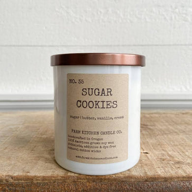 NEW HOLIDAY!  Sugar Cookie soy candle- white