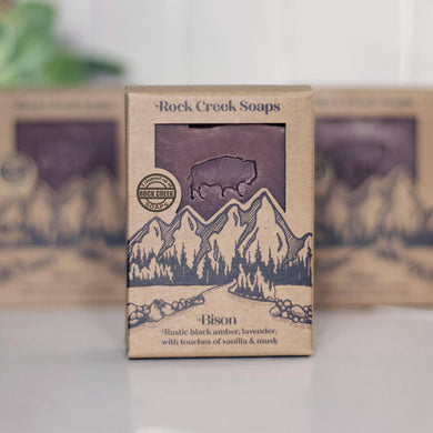 Rock Creek Soaps Soap Bar BISON - black amber, lavender with vanilla & musk